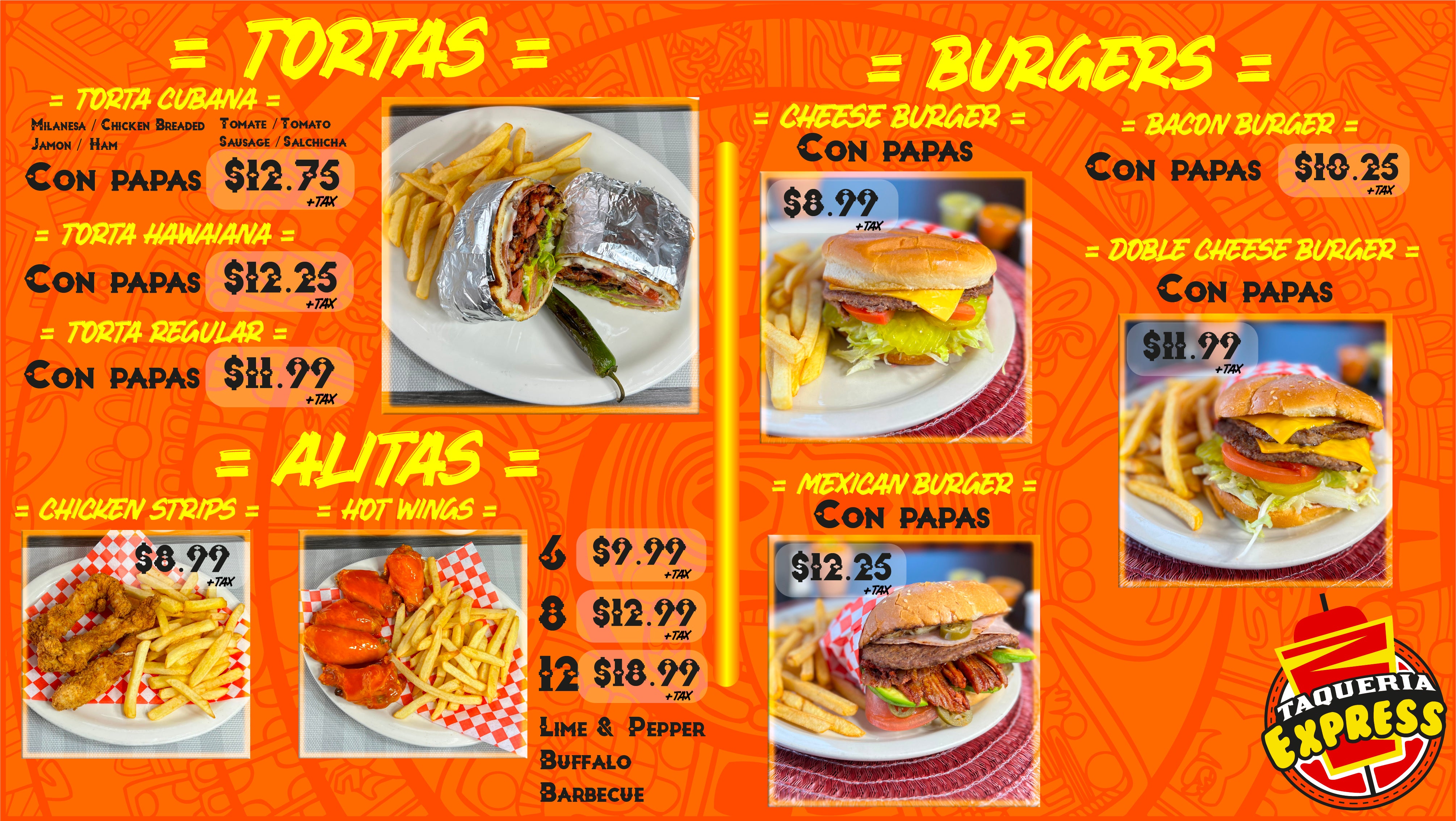 Menu Irving Taqueria Express